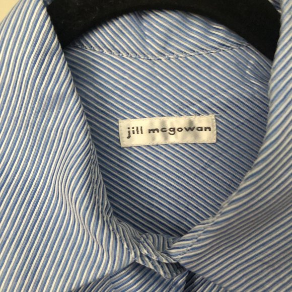 Jill McGowan Striped Button Down Shirt With Ruffle Cuffs Size XS - Picture 5 of 8